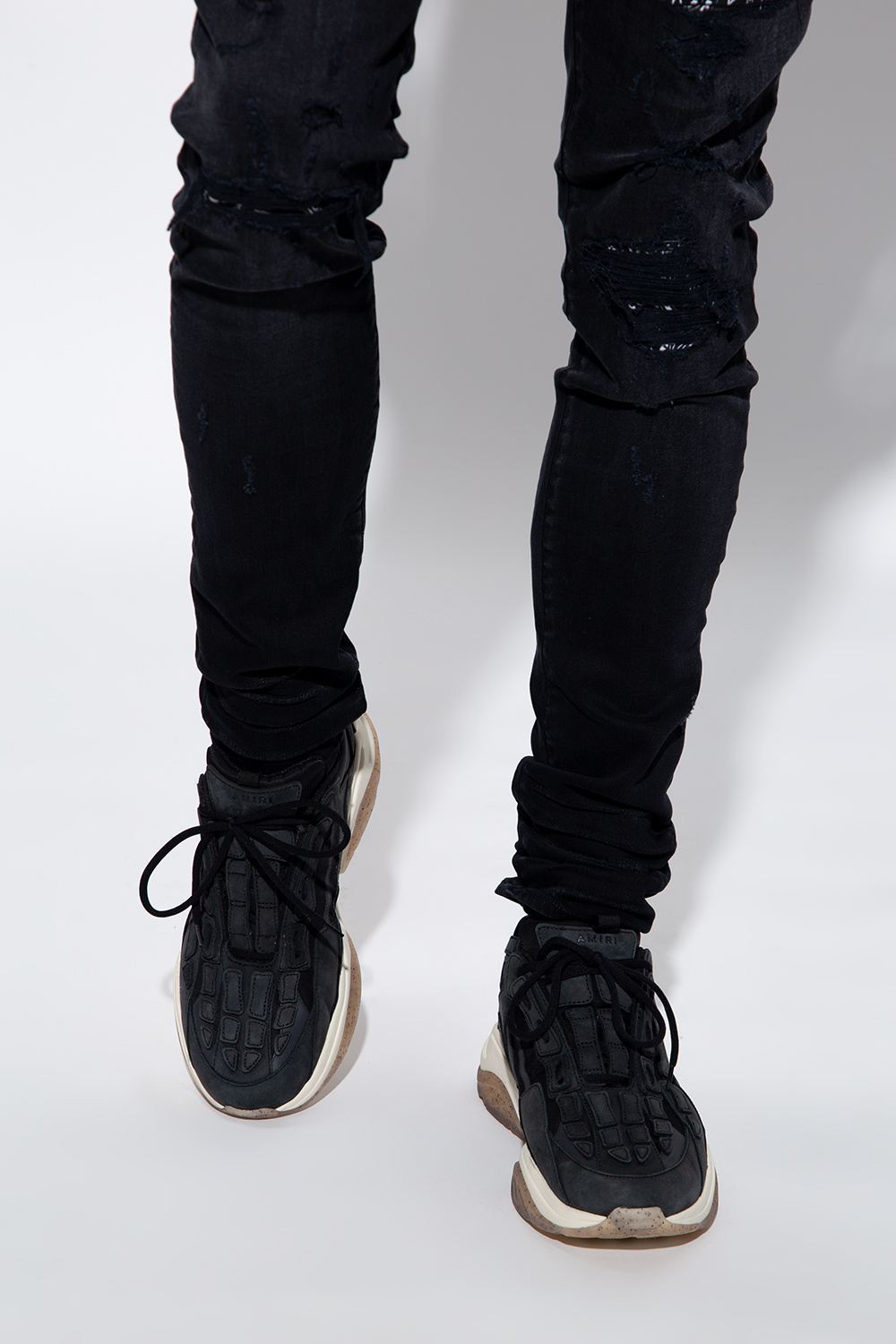 【AMIRI】Bone ランニングスニーカー シューレース SchaferandweinerShops Kiribati - 'Bone Runner' sneakers